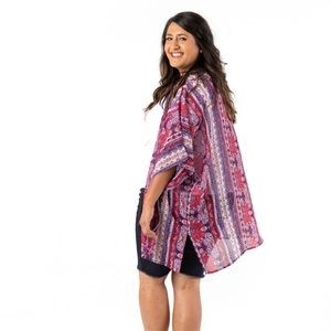 NWT Lularoe L boho striped Daphne kimono overlay
